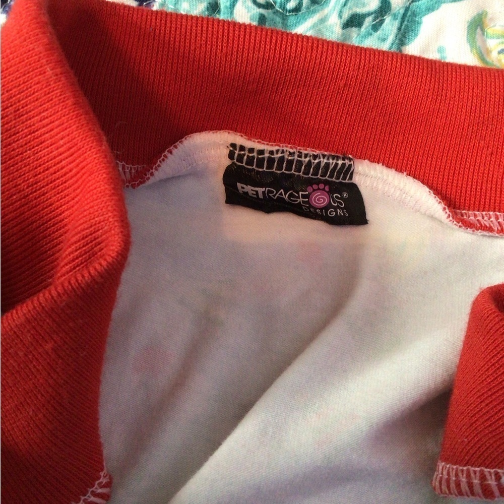 Red and Green Dog Clothing with Playful Christmas Design (0013) - Picture 5 of 7